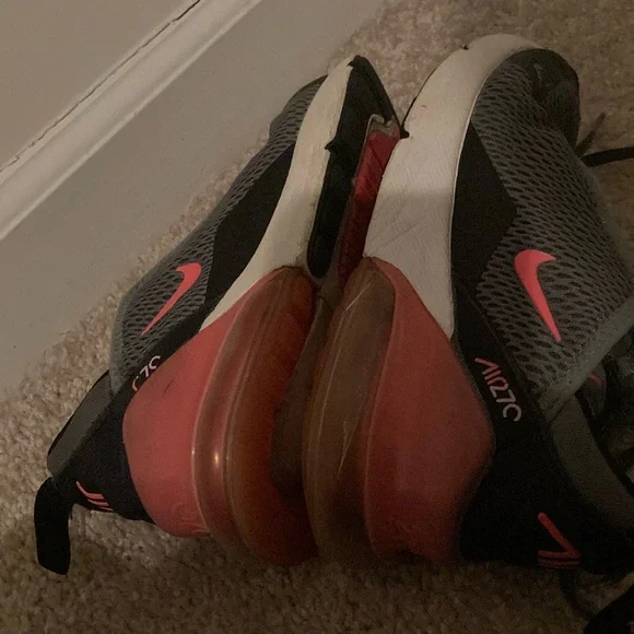 Nike Kids Air Max Gray and Pink Shoes - Picture 6 of 9